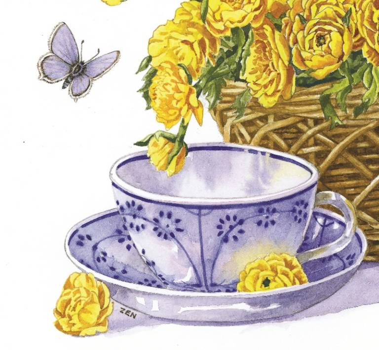Spring Flowers and Tea Cup - Zoe Elizabeth Norman