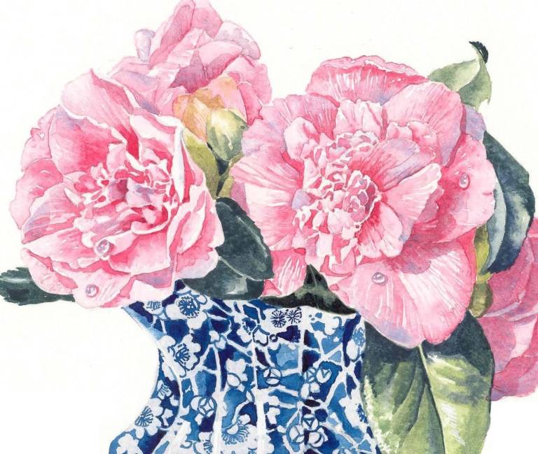 Chinese Vase of Camellias - Zoe Elizabeth Norman