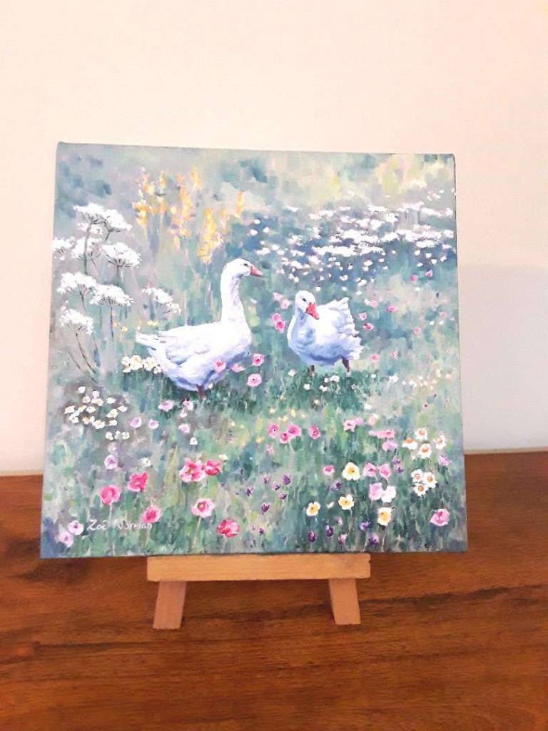 Summer Meadow and Geese - Zoe Elizabeth Norman