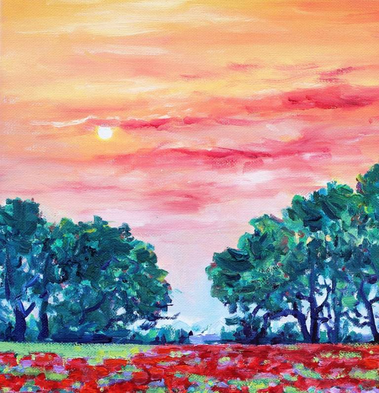 Evening Poppy Meadow - Zoe Elizabeth Norman