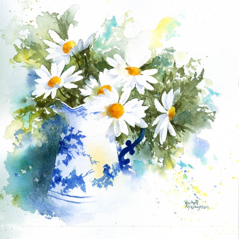 Daisies in a Blue and White Jug - Rachel McNaughton