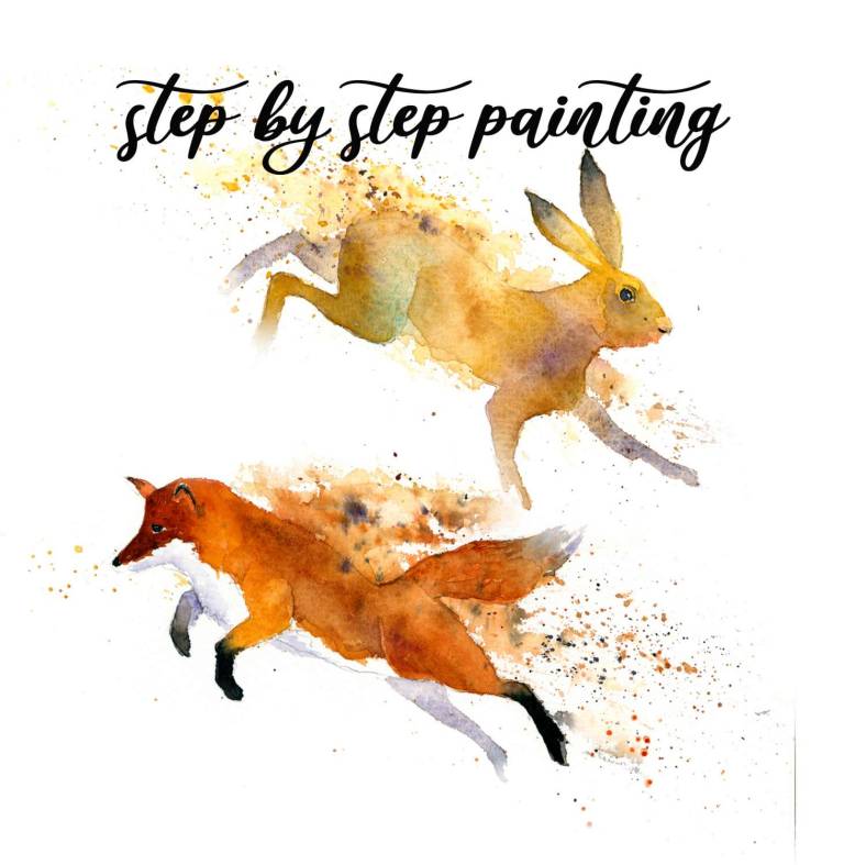 Foxes and Hares watercolour painting tutorial - Rachel McNaughton