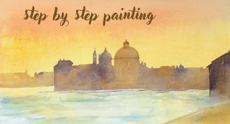 Venetian Sunset watercolour painting tutorial - Rachel McNaughton