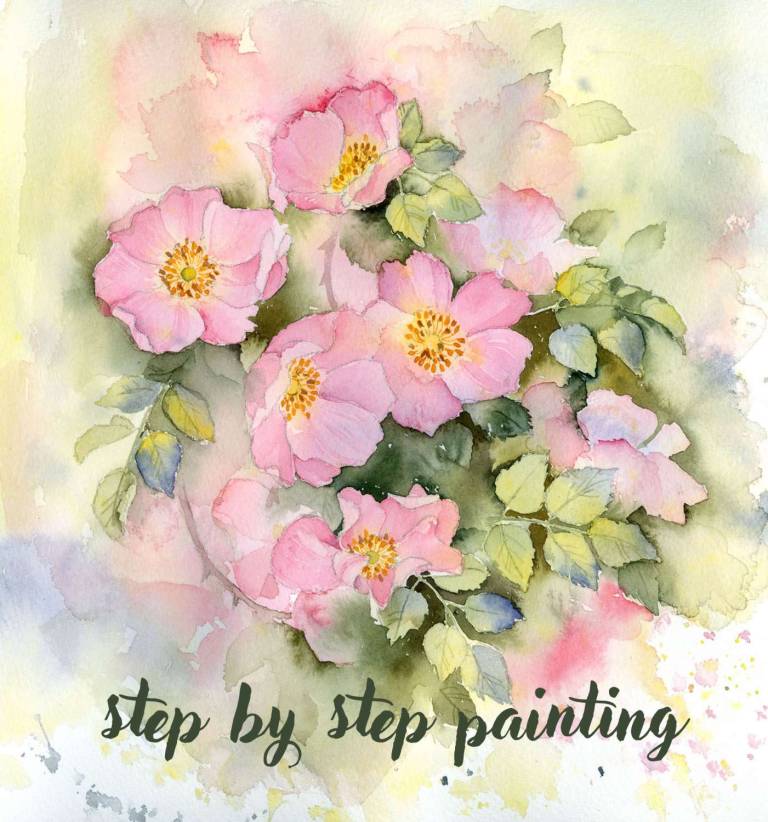 Wild Roses watercolour painting tutorial - Rachel McNaughton
