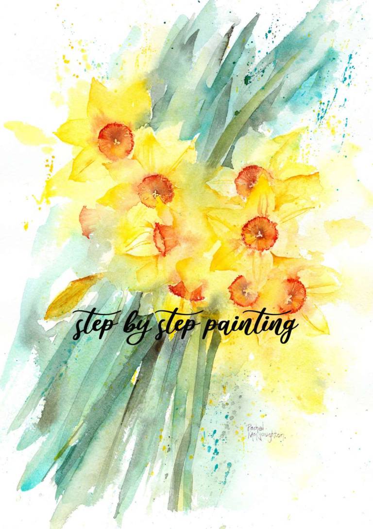 Lost and Found Daffodils painting tutorial - Rachel McNaughton
