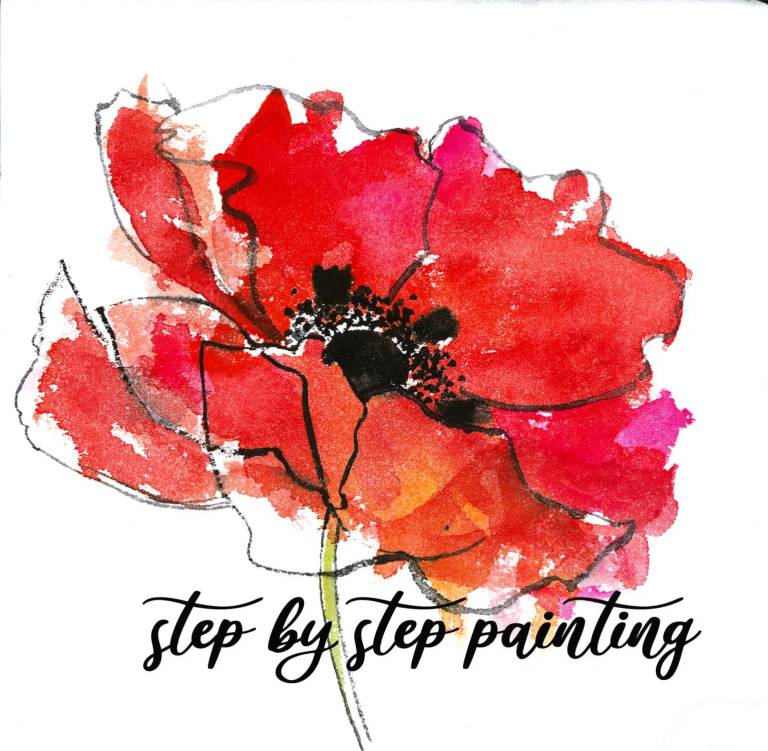 Colour and Line Flowers watercolour painting tutorial - Rachel McNaughton