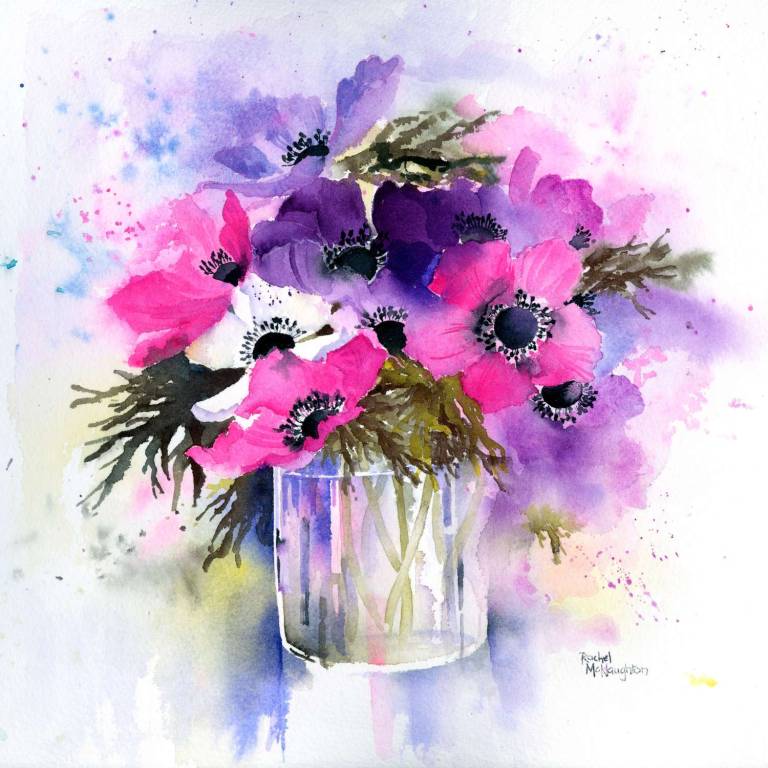 Anemones in a Glass Jar ( Giclee Print) - Rachel McNaughton
