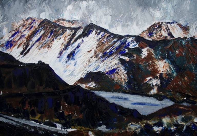 Spring Snow on the Snowdon Range (print) - Fiona Armer