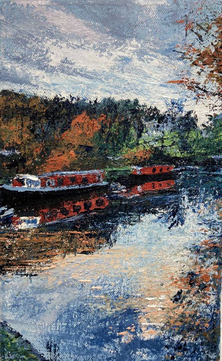 Autumn Boats on the Canal - Fiona Armer