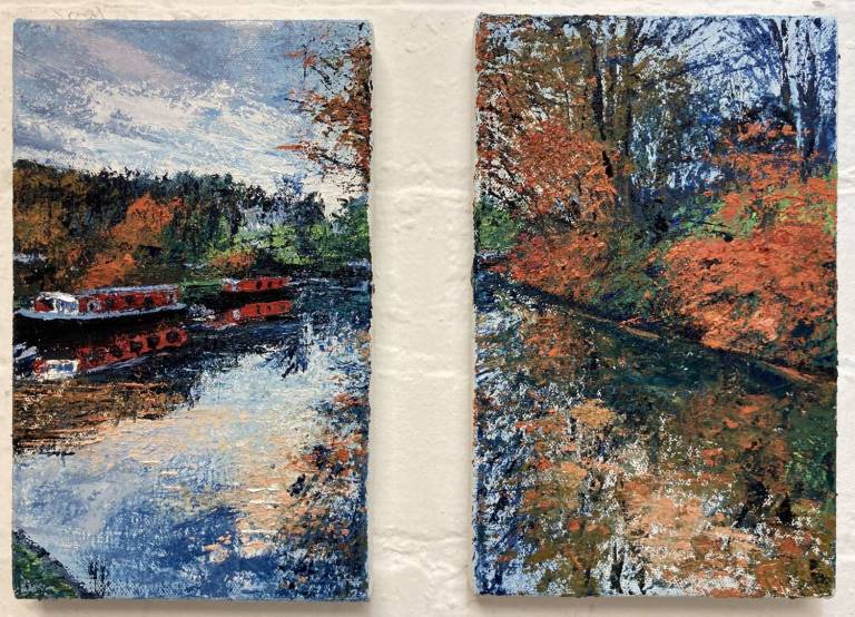 Autumn Boats on the Canal - Fiona Armer