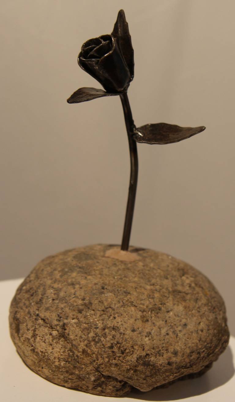 Steel Flower in stone - Andrew Ferguson