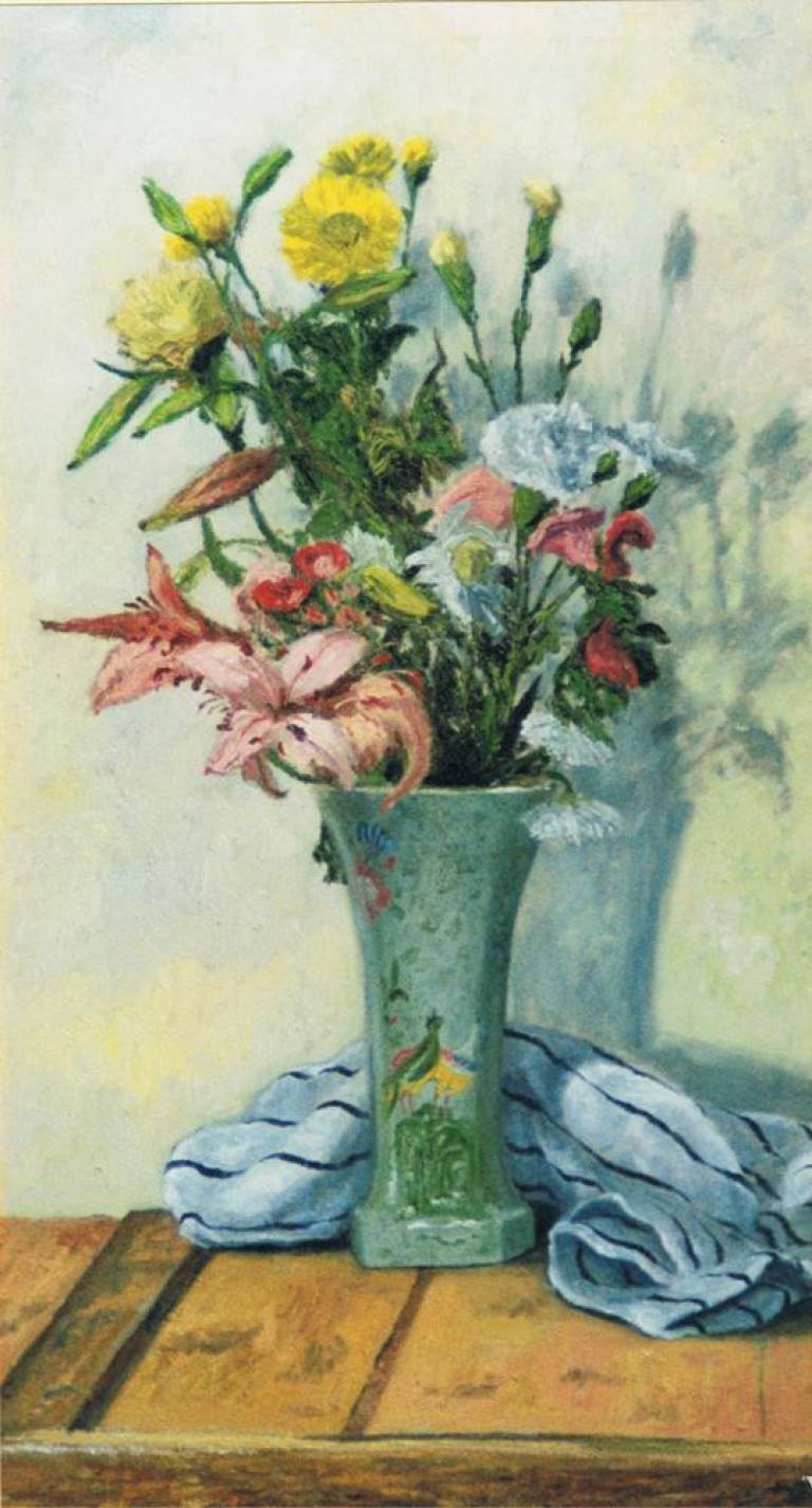 Flowers and Striped Cloth. SOLD - Cyppo  Streatfeild