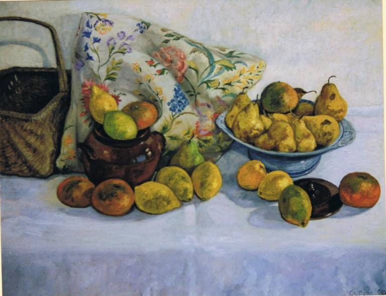 Fruit and Patterned Cushion SOLD - Cyppo  Streatfeild