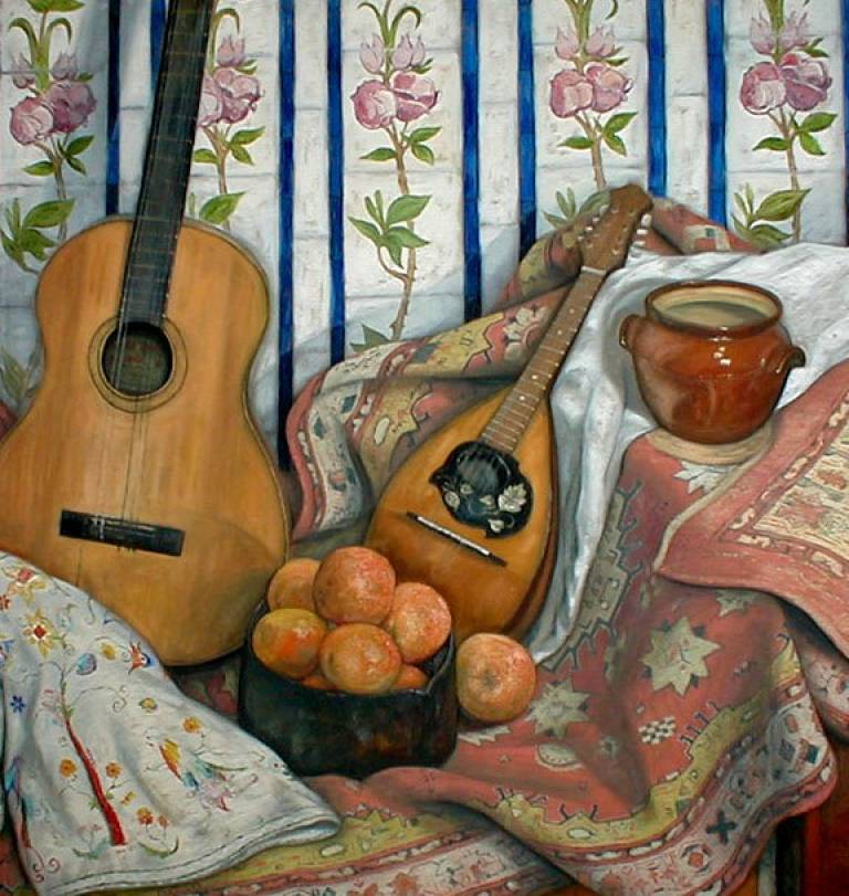 Guitar and Lute with Fruit. SOLD - Cyppo  Streatfeild