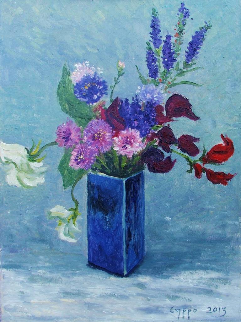 Cornflowers on blue.  - Cyppo  Streatfeild