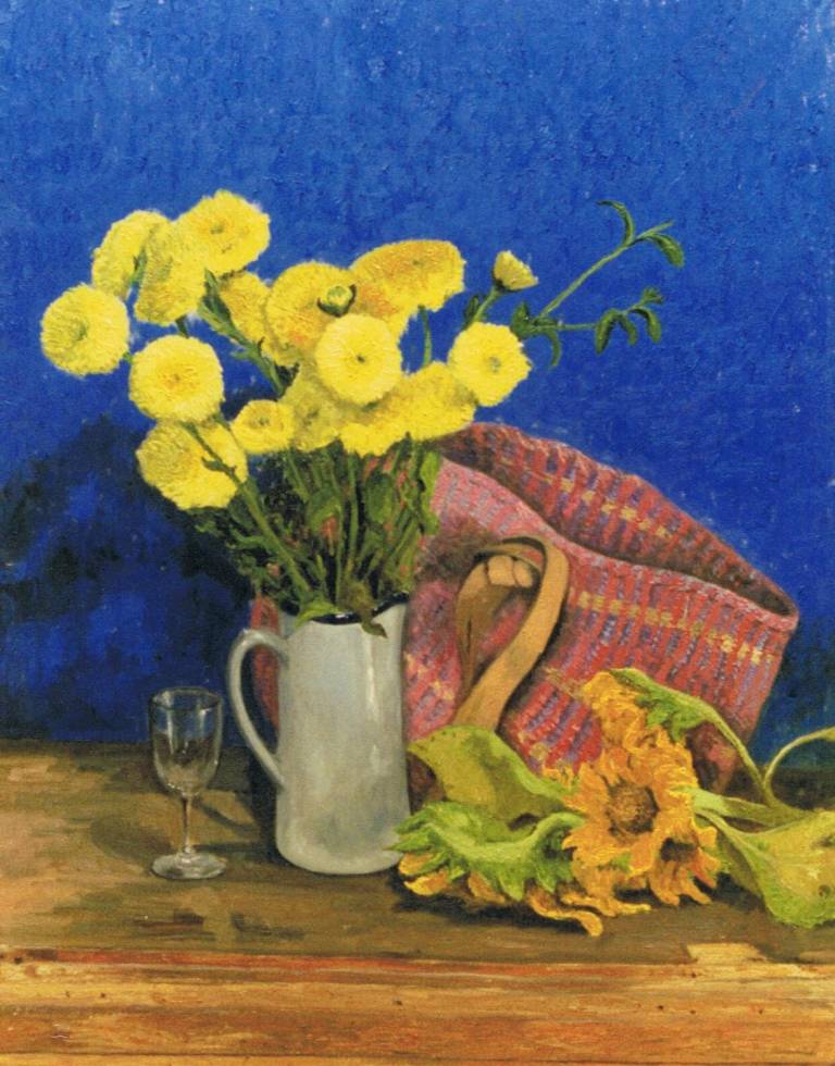 Yellow, blue & basket. SOLD - Cyppo  Streatfeild