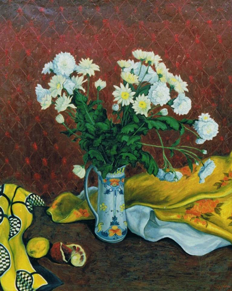 Yellow cloths. White flowers. SOLD - Cyppo  Streatfeild