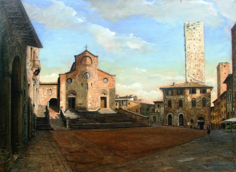 La Piazza del Duomo. San Gimignano - Cyppo  Streatfeild
