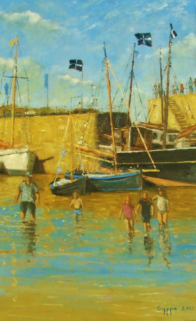 Children playing. Mousehole. SOLD - Cyppo  Streatfeild