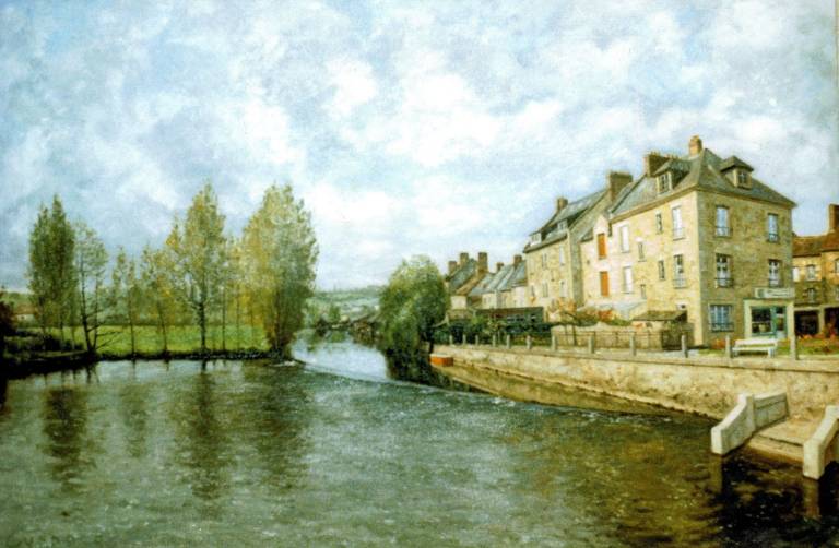 The Wier. Pale Grey Day. SOLD - Cyppo  Streatfeild