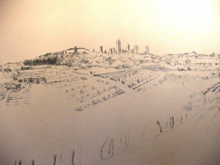 Drawing. San Gimignano. SOLD - Cyppo  Streatfeild