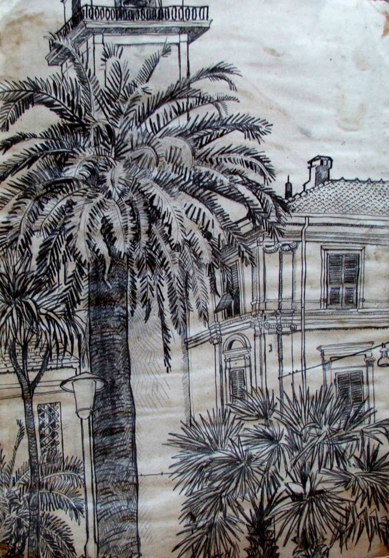 Drawing. Palm Tree. Diano Marina. Liguria - Cyppo  Streatfeild