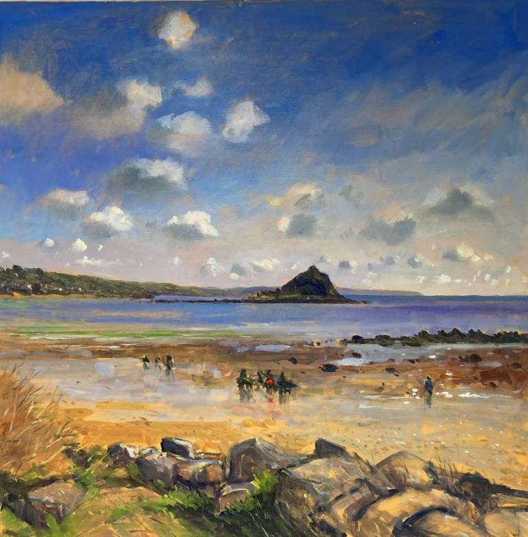 Horse Riders On The Beach. St Michael's Mount - Cyppo  Streatfeild