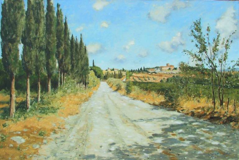 Passing Along the Road to Pancole. Toscana. SOLD - Cyppo  Streatfeild