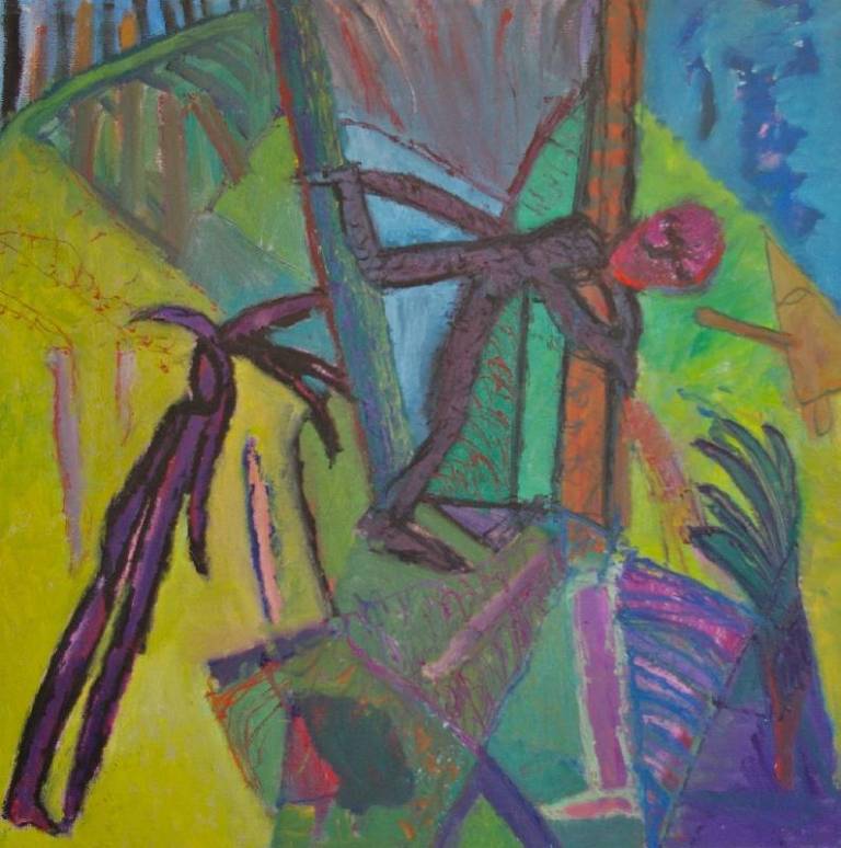 Purple Figure in Yellow Landscape - Dave Pearson
