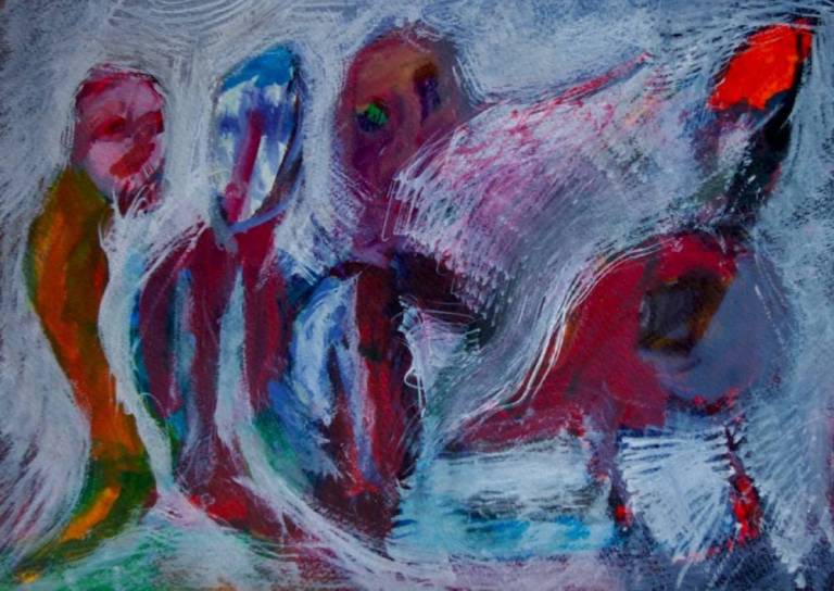 Three Figures and Bird - Dave Pearson