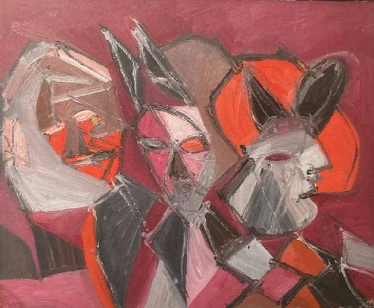 Three figures with Rabbit Ears - Dave Pearson