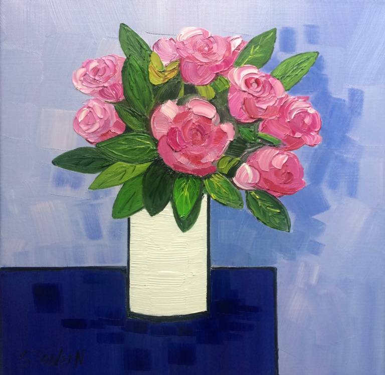 Pink Roses (30 X 30cm) SOLD - Sheila Fowler