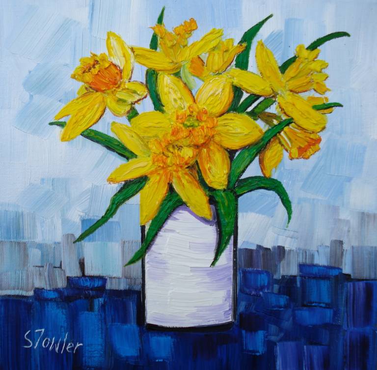 Bright Daffodils (25 X 25cm) SOLD - Sheila Fowler