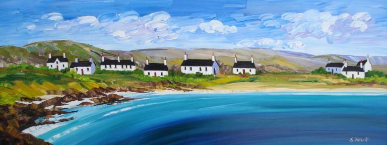 Coastal Cottages Tiree (80 x 30cm) - Sheila Fowler