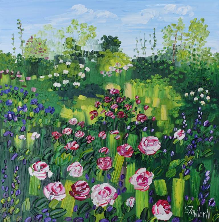 Rose Garden (50 x 50cm) SOLD - Sheila Fowler