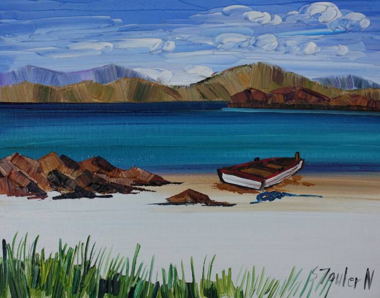 On The Beach Iona  (25 X 20cm) SOLD - Sheila Fowler
