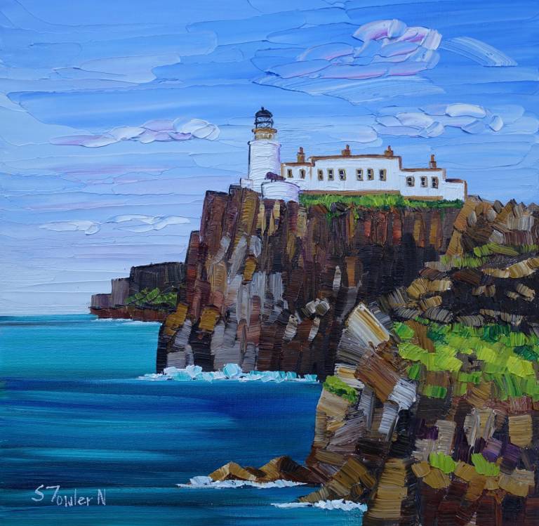 Neist Point Lighthouse (30 x 30cm) SOLD - Sheila Fowler