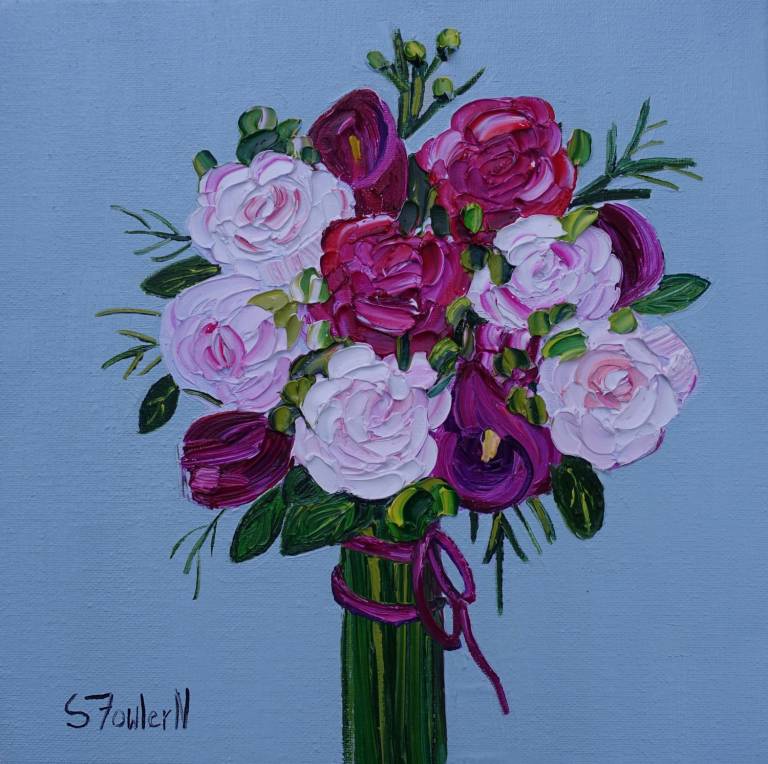 Wedding Bouquet Roses and Lilies SOLD - Sheila Fowler