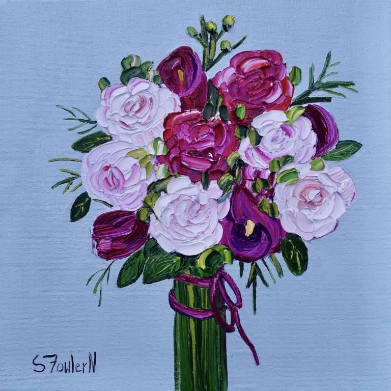 Wedding Bouquet Roses and Lilies COMMISSION - Sheila Fowler