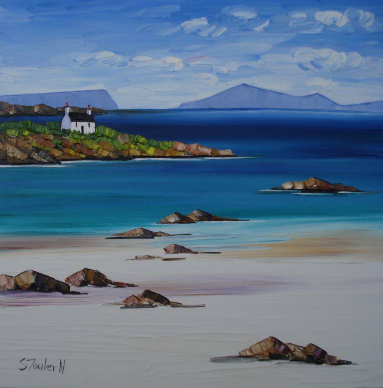 Cottage and Beach Rocks Arisaig - Sheila Fowler
