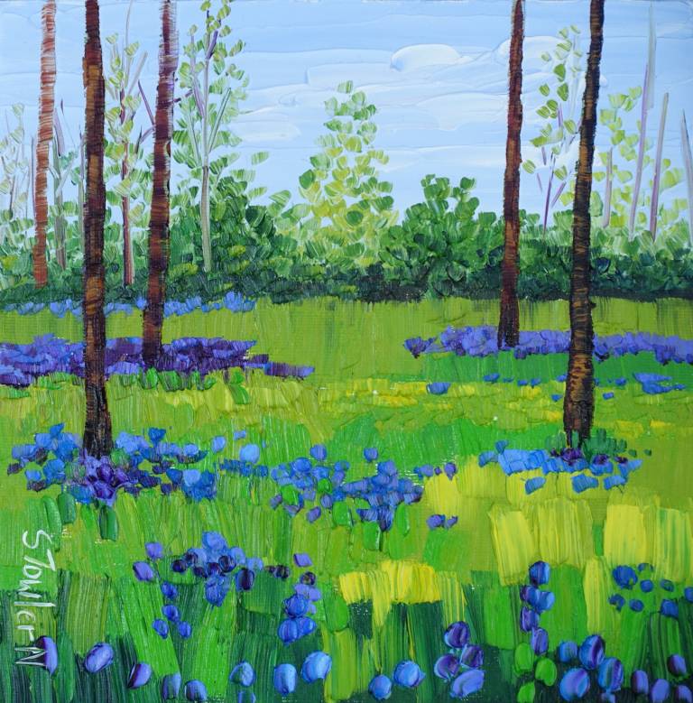 Bluebell Study (20 x 20cm) SOLD - Sheila Fowler