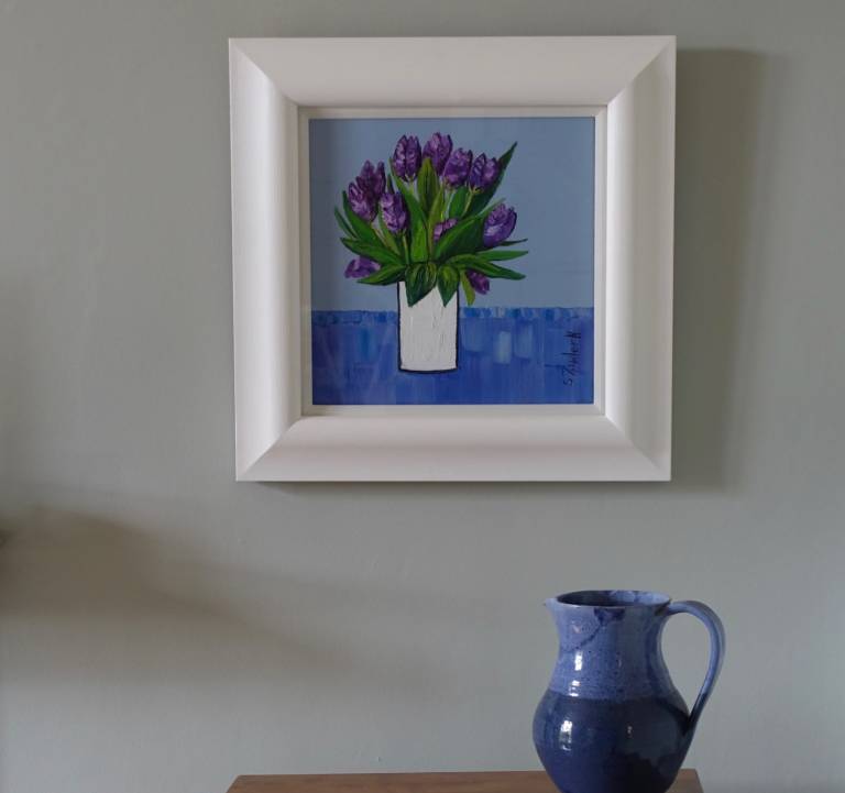 Purple Tulips (30 X 30cm) SOLD - Sheila Fowler