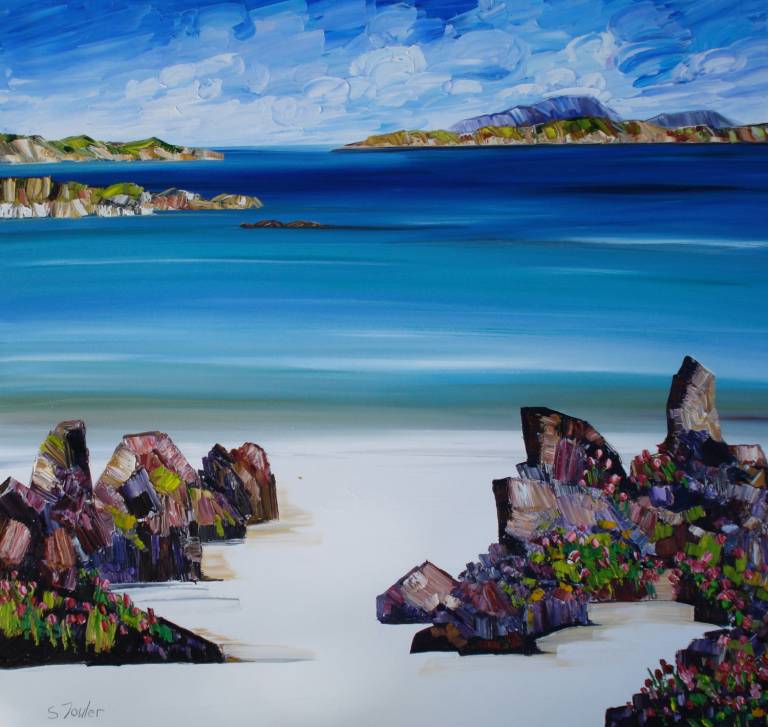 Beach Rocks and Sea Pinks Iona  £45 - Sheila Fowler