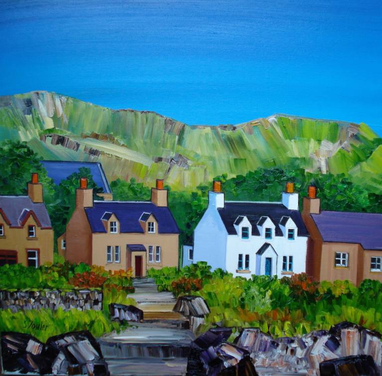 Shoreline Cottages Iona (ART PRINT OF IONA - click for detail) - Sheila Fowler