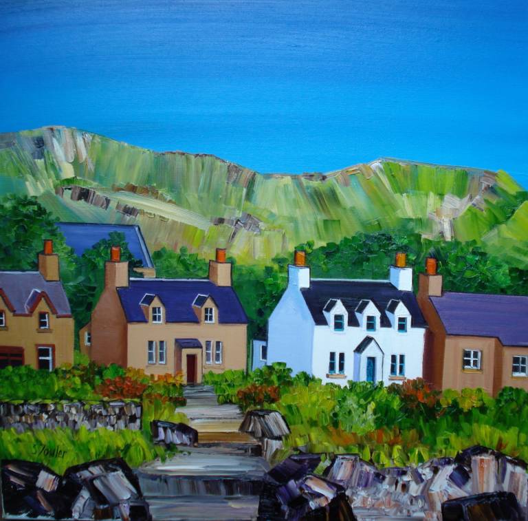 Shoreline Cottages Iona 25 x 25cm (ART PRINT OF IONA - click for detail) - Sheila Fowler