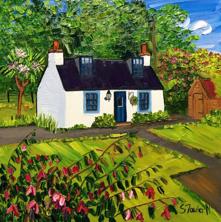 Gran's Cottage Arran 25 x 25cm - Sheila Fowler