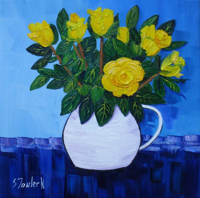 Yellow Roses (30 X 30cm) SOLD - Sheila Fowler
