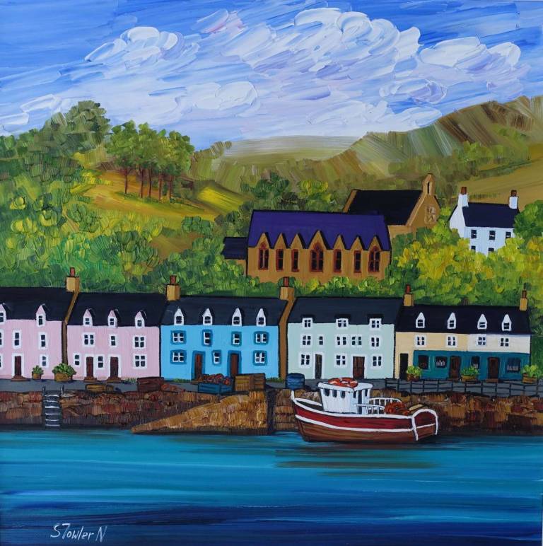 Portree Skye (50 x 50cm)  SOLD - Sheila Fowler