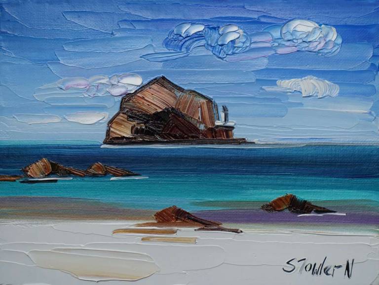 Bass Rock from North Berwick  20 x 17cm SOLD - Sheila Fowler