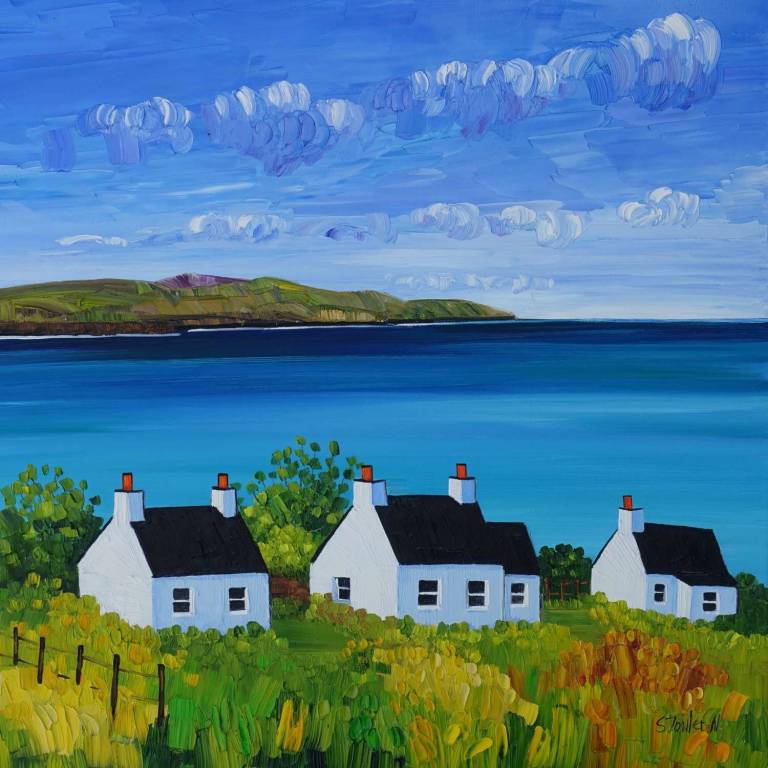 Arran Cottages High Corrie (25 x 25cm) - Sheila Fowler